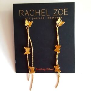 𝅺Rachel Zoe Butterfly Dangle Sterling Silver Earrings NEW